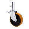 RUEDA GIRATORA ANDAMIO FRENO 12TVAFD200-HUB HIERRO-POLIUR.NARANJA BOLAS