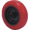 RUEDA PPI40-5,3-21 NUCLEO POLIAMIX Y BANDA POLIUR.ROJO EJE LISO