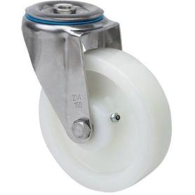 RUEDA GIRATORA AGUJERO M12 INOX.20ZVI100-FT NYLON BLANCO EXTRAFUERTE EJE LISO