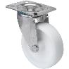 RUEDA GIRATORA PLACA INOX.10ZVLI80-UTR POLIAMIX BLANCO EJE RODILLOS