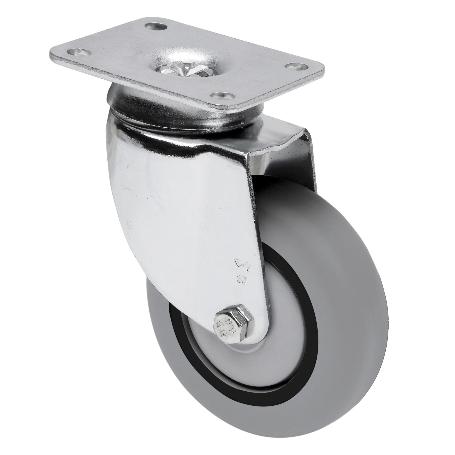 RUEDA GIRATORA PLACA 10BH80CP-PGISB POLIAMIX-GOMA GRIS EJE BOLAS