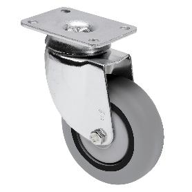 RUEDA GIRATORA PLACA 10BH100CP-PGISB POLIAMIX-GOMA GRIS EJE BOLAS