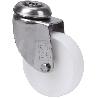 RUEDA GIRATORA AGUJERO M10 INOX.20BHI100-SL PLASTICO BLANCO EJE LISO