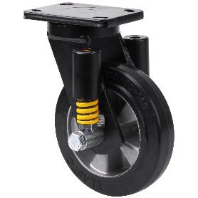 RUEDA GIRATORA PLACA 10HLSE160-DEB SUSPENSION GOMA NEGRA ELASTICA EJE BOLAS