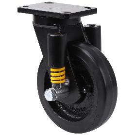 RUEDA GIRATORA PLACA 10HLSE200-HGB SUSPENSION GOMA NEGRA NATURAL EJE BOLAS