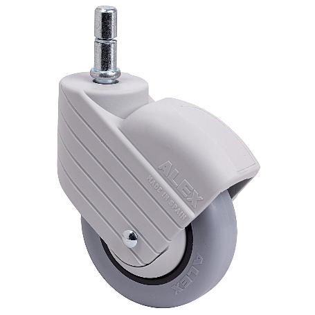 RUEDA GIRATORA ESPIGA LISA M11X30 GRIS 30HP80CP-PGI POLIAMIX-GOMA GRIS LISO