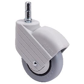 RUEDA GIRATORA ESPIGA LISA M11X30 GRIS 30HP100CP-PLGI POLIAMIX-GOMA GRIS LISO