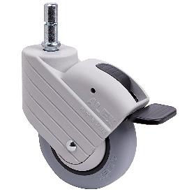 RUEDA GIRATORA ESP.LISA M11X30 FR.GRIS 30HPFN100CP-PLGI POLIAMIX-GOM.GR.LISO
