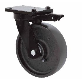 RUEDA GIRATORA PLACA MEC.DIR.10HLBMD125-CIB HIERRO FUNDIDO EJE BOLAS