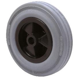 RUEDA PSN200-20-58 NUCLEO POLIAMIX Y BANDA GOMA GRIS EJE LISO