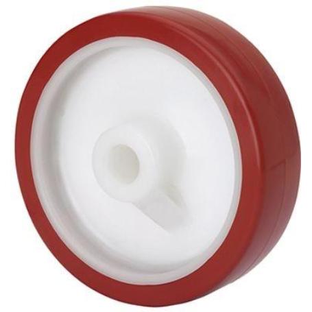 RUEDA POLR150-20-60 POLIAMIX BLANCO Y BANDA POLIUR.MAR(COJ.ROD.INOX)