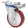RUEDA GIRATORA PLACA MEC.DIR.10ZVMD200-POLR POLIAMIX BLANCO-POLIUR.MARRON ROD