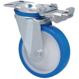 RUEDA GIRATORA PLACA MEC.DIR.10ZVMD200-POAR POLIAMIX BLANCO-POLIUR.AZUL RODIL