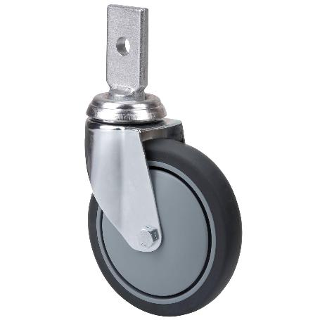 RUEDA GIRATORA ESPIGA PLANA 32BM100CP-PGAISB GOMA GRIS EJE BOLAS