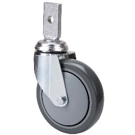 RUEDA GIRATORA ESPIGA PLANA 32BM100CP-PUISB POLIP.-POLIUR.GRIS EJE BOLAS