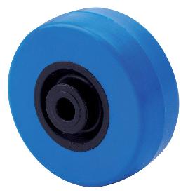 RUEDA PUA40-5,3-21 NUCLEO POLIAMIX Y BANDA POLIUR.AZUL EJE LISO