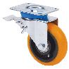 RUEDA GIRATORA PLACA FRENO 10TVFD200-HUAB HIERRO-POLIUR.NARANJA BOLAS BALONA