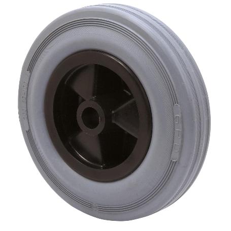 RUEDA PSB200CP-12-62 NUCLEO POLIAMIX Y BANDA GOMA GRIS EJE BOLAS