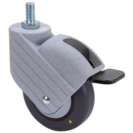 RUEDA GIRATORA ESP.ROSC.M10X20 FR 50HPCFN100CP-PLGIC POLIAMIX-G.GR.ANTIES.LIS