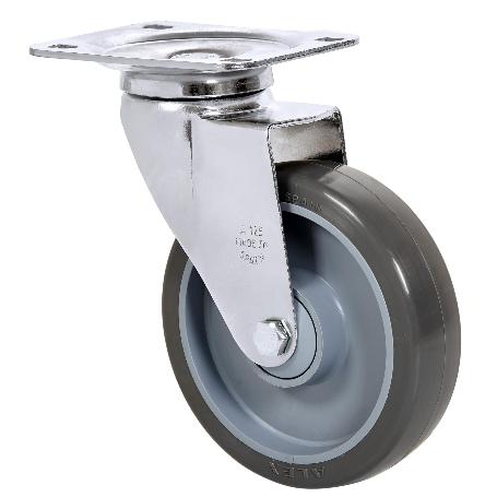 RUEDA GIRATORA PLACA 10A150CP-PUISB POLIP.-POLIUR.GRIS EJE BOLAS