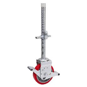 RUEDA GIRATORA ESP.ROSC.M40X500 FR.50TCFD200-PO NYLON BLANCO-POLIUR.ROJO LISO