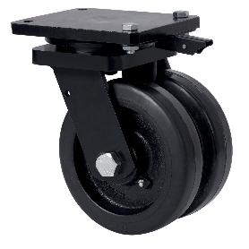 RUEDA GIRATORA PLACA MEC.DIR.10HLGMD250-HGB HIERRO-GOMA NEGRA NATUR(DOBLE)BOL