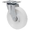 RUEDA GIRATORA PLACA 4MM 10ZVR200-FT NYLON BLANCO EXTRAFUERTE EJE LISO