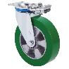 RUEDA GIRATORA PLACA MEC.DIR.10ZVMD160-AUGB ALUMINIO-POLIUR.VERDE EJE BOLAS