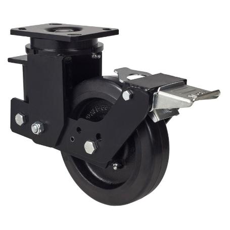 RUEDA GIRATORA PLACA FR.10HLSBFN150-HGB SUSPENSION GOMA NEGRA NATURAL BOLAS