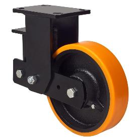 RUEDA FIJA  17HLSB150-HUB SUSPENSION HIERRO-POLIUR.NARANJA EJE BOLAS