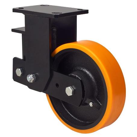 RUEDA FIJA  17HLSB200-HUB SUSPENSION HIERRO-POLIUR.NARANJA EJE BOLAS