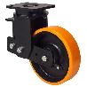 RUEDA GIRATORA PLACA (ANCHA) 10HLSBA250-HUB SUSPENSION POLIUR.NARANJA BOLAS