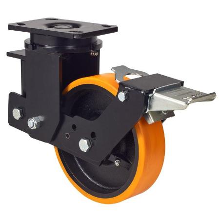 RUEDA GIRATORA PLACA FR.(ANCHA)10HLSBAFN250-HUB SUSPENSION POLIUR.NARAN.BOLAS