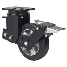 RUEDA GIRATORA PLACA FR.10HLSBFN200-DEB SUSPENSION GOMA NEGRA ELASTICA BOLAS