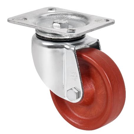 RUEDA GIRATORA PLACA 10TV200-TD RESINA MARRON EJE LISO