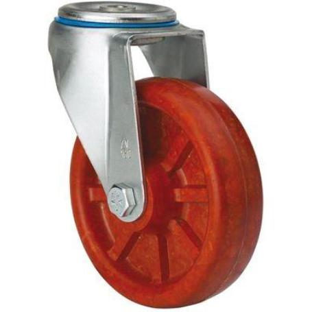 RUEDA GIRATORA AGUJERO M12 INOX.20ZVI200-TD RESINA MARRON EJE LISO