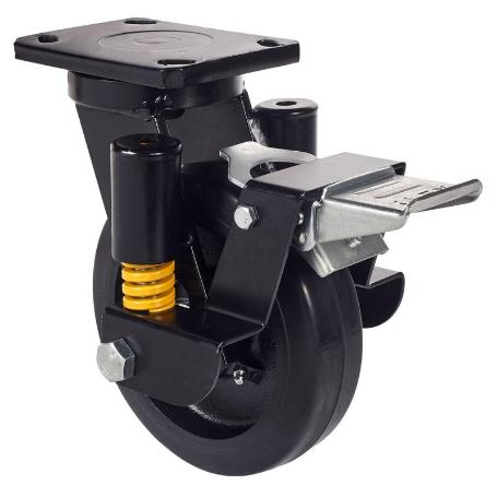 RUEDA GIRATORA PLACA FR.10HLSEFN250-HGB SUSPENSION GOMA NEGRA NATURAL BOLAS