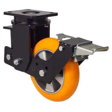 RUEDA GIRATORA PLACA FR.10HLSBFN160-AUAB SUSPENSION POLIUR.NARAN.BOLAS BALONA