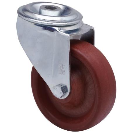 RUEDA GIRATORA AGUJERO M12 20ZVL80-TD RESINA MARRON EJE LISO