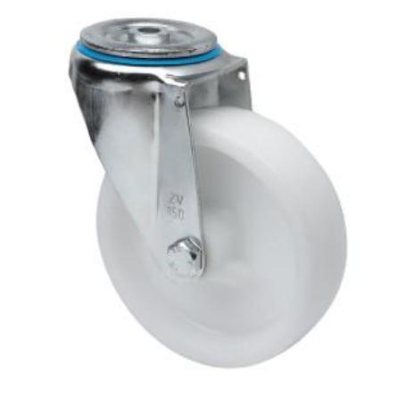 RUEDA GIRATORA AGUJERO M12 20ZVL80-UTR POLIAMIX BLANCO EJE RODILLOS