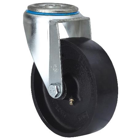 RUEDA GIRATORA AGUJERO M12 20ZVL80-TA HIERRO FUNDIDO EJE LISO