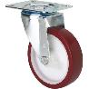 RUEDA GIRATORA PLACA 10ZVL80CP-POLSB POLIAMIX BLANCO-POLIUR.MARRON EJE BOLAS