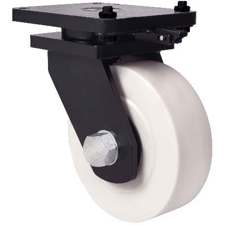 RUEDA GIRATORA PLACA MEC.DIR.10HLRMD250-NFB NYLON FUNDIDO EJE BOLAS