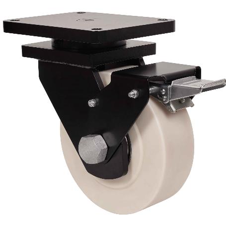 RUEDA GIRATORA PLACA FRENO 10HLRFN200-NFB NYLON FUNDIDO EJE BOLAS