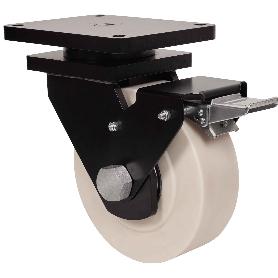 RUEDA GIRATORA PLACA FRENO 10HLRFN250-NFB NYLON FUNDIDO EJE BOLAS