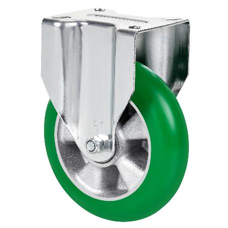 RUEDA FIJA  4MM 17ZVR160-AUAGB ALUMINIO-POLIUR.VERDE EJE BOLAS BALONA