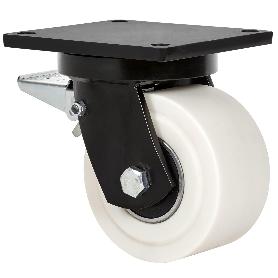 RUEDA GIRATORA PLACA FRENO (ANCHA) 10HLBFD125A-NFB NYLON FUNDIDO EJE BOLAS