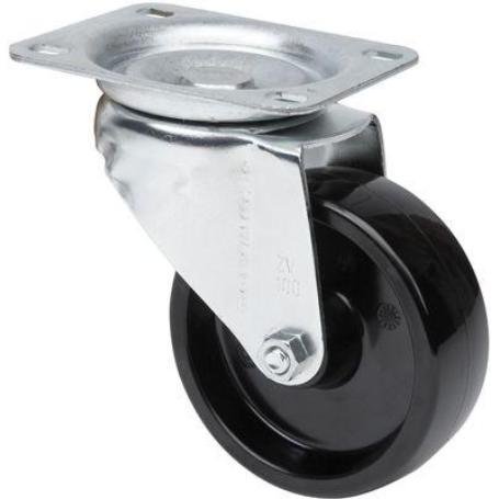 RUEDA GIRATORA PLACA 10ZVL100-TTB RESINA NEGRA EJE BOLAS