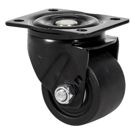 RUEDA GIRATORA PLACA 10LP65-KNB NYLON NEGRO EXTRAFUERTE EJE BOLAS