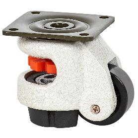 RUEDA GIRATORA DE NIVELACION PLACA 10FM42 NYLON NEGRO EJE LISO